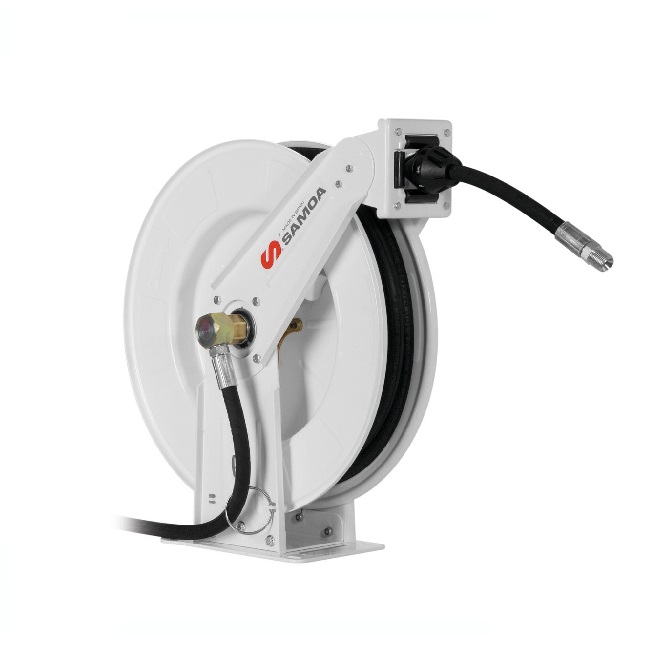 501100 SAMOA RM-12 Double Pedestal Double Arm Open Hose Reel for Air/Water/Antifreeze Solutions - 10m x 3/8''